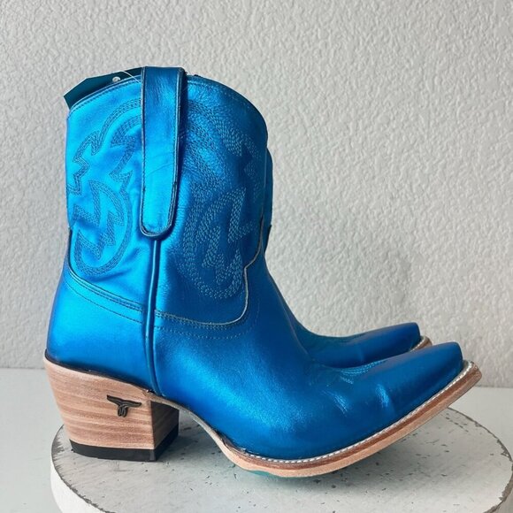 Lane SMOKESHOW Womens Cowboy Bootie 9 Blue Western Cowgirl Short Ankle Boots - Picture 2 of 11